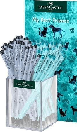Grafitová tužka "Dogs &amp; Cats", displej/48 ks, mix barev, HB, trojhranná, FABER-CASTELL 111