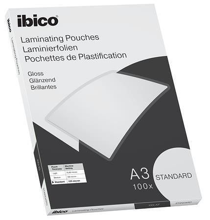 Laminovací fólie "Standard", 125 mikronů, A3, lesklá, 100 ks, IBICO 627313