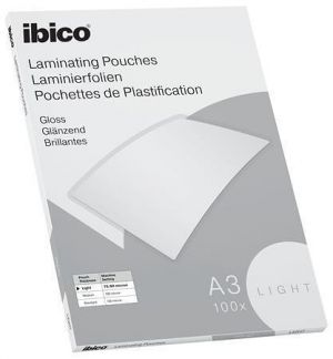 Laminovací fólie "Light", 80 mikronů, A3, lesklá, 100 ks, IBICO 627311