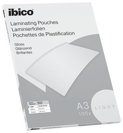 Laminovací fólie "Light", 80 mikronů, A3, lesklá, 100 ks, IBICO 627311