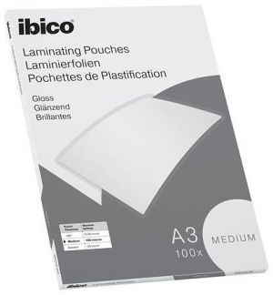 Laminovací fólie "Medium", 100 mikronů, A3, lesklá, 100 ks, IBICO 627312