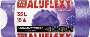 Pytle na odpadky "Aluflexy", fialová, s vůní, zatahovací, 35 l, 15 ks, LDPE, ALUFIX