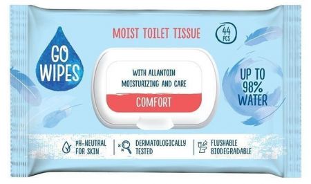 Vlhčený toaletní papír "Comfort", 44 ks, GO WIPES WWTP4420GOWIPESCOMFORT
