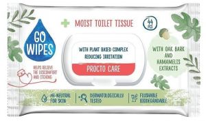Vlhčený toaletní papír "Procto Care", 44 ks, GO WIPES WWTP4420GOWIPESPROCTO