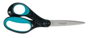 Nůžky, tyrkysová/černá, školní, 20 cm, pro leváky, FISKARS 1067869