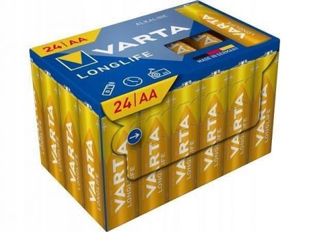 Baterie "Longlife", AA, 24 ks, bez plastu, VARTA 4106301134