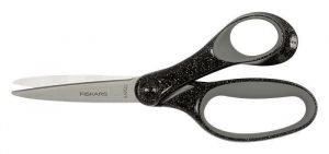 Nůžky, černá se třpytkami, školní, 18 cm, FISKARS 1067859