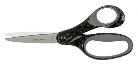 Nůžky, černá se třpytkami, školní, 18 cm, FISKARS 1067859