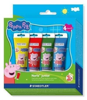 Prstové barvy "Noris Junior 8814", 4 barvy, edice Peppa Pig, STAEDTLER 8814 L1