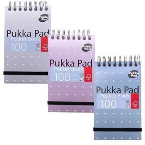 Spirálový blok "Metallic Pocket Book", mix, A7, linkovaný, 50 listů, PUKKA PAD 6254-MET