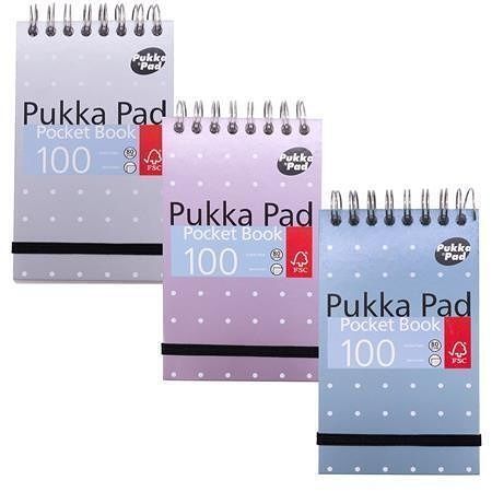 Spirálový blok "Metallic Pocket Book", mix, A7, linkovaný, 50 listů, PUKKA PAD 6254-MET