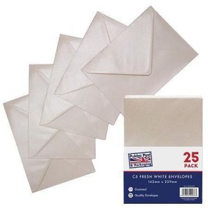 Obálky "Fresh White", slonovinově bílá, C5, pogumovaný povrch, PUKKA PAD 9068-ENV