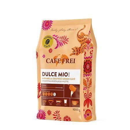 Káva "Dulce Mio" karamel, pražená, zrnková, 1000 g, CAFE FREI 110301