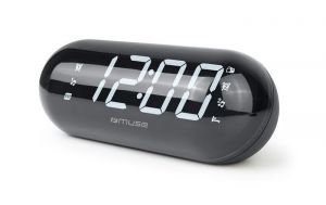 Radiobudík "M-19GL", černá, s digitálními hodinami, jumbo, MUSE M-19GL