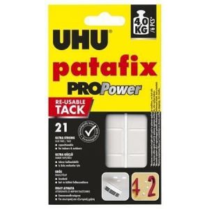 Lepicí guma "Patafix Pro Power", bílá, 21 ks/balení, UHU 18183