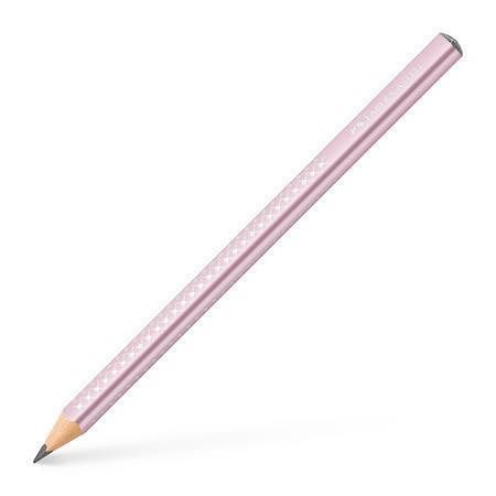 Grafitová tužka "Sparkle Jumbo", metalická růžová, B, trojhranná, FABER-CASTELL 111661