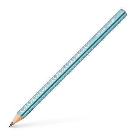 Grafitová tužka "Sparkle Jumbo", metalická modrá, B, trojhranná, FABER-CASTELL 111662
