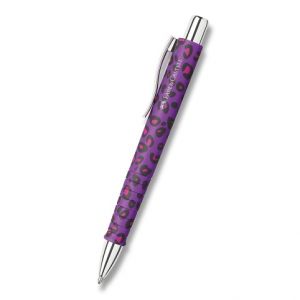 Kuličkové pero Faber-Castell Poly Ball XB Leopard Editon - fialová