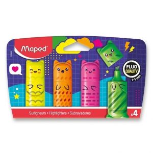 Zvýrazňovač Maped Mini Fluo Kawai - 4 ks