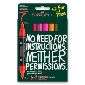Akrylový popisovač Faber-Castell Multimark Flame - 6+2 ks