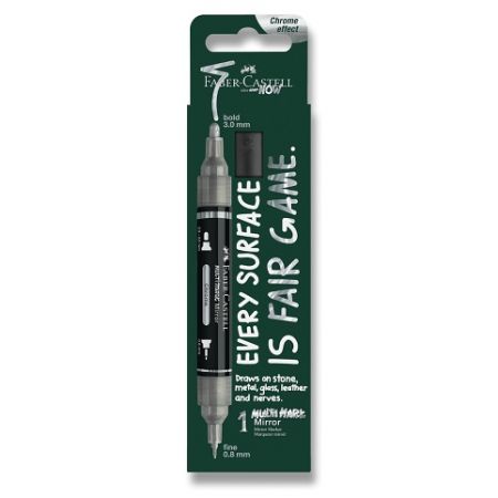 Popisovač Faber-Castell Multimark Mirror - 551, chrome, blistr