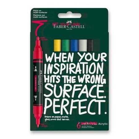 Akrylový popisovač Faber-Castell Multimark Basic - 6 ks