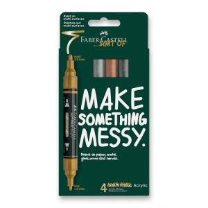 Akrylový popisovač Faber-Castell Multimark Metallic - 4 ks