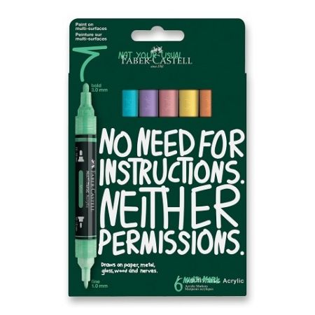 Akrylový popisovač Faber-Castell Multimark Pastel - 6 ks