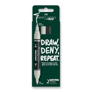 Akrylový popisovač Faber-Castell Multimark Black&amp;White - 2 ks