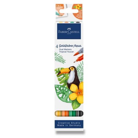 Popisovač Faber-Castell Goldfaber Aqua Dual Marker Tropical Tucan - 4 ks