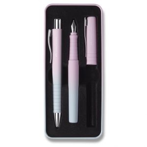 Sada plnicího a kuličkového pera Faber-Castell Poly Ball Flow Blushing Sky
