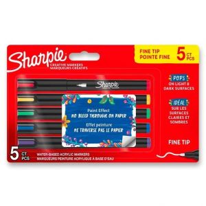 Akrylový popisovač Sharpie Acrylic Marker Bullet Fine - 5 ks