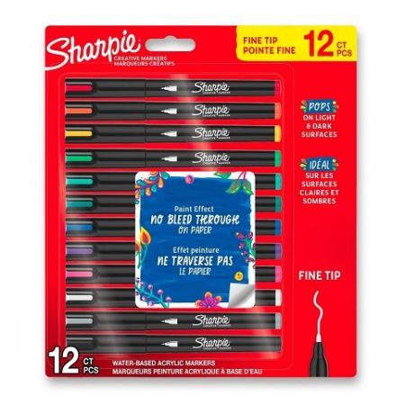 Akrylový popisovač Sharpie Acrylic Marker Bullet Fine - 12 ks