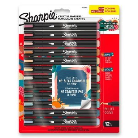 Akrylový popisovač Sharpie Acrylic Marker Bullet Fine Warm Tones - 12ks