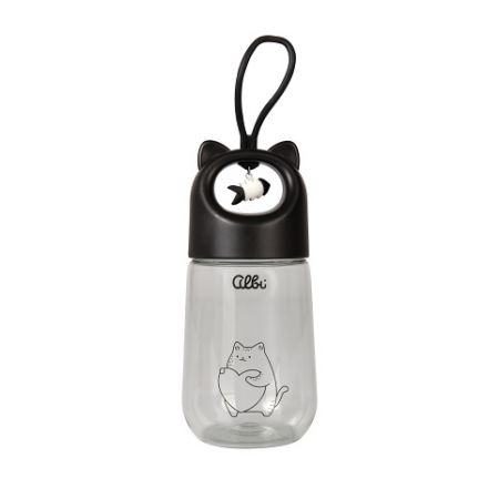 ALBI Tritanová láhev s ozdobou - Kočka 480 ml