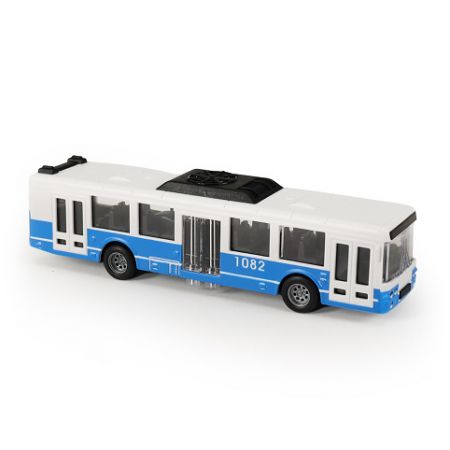 Autobus MHD modrý 16 cm - otevírací dveře