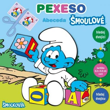 Pexeso v sešitu Šmoulí abeceda s maxi kartičkami