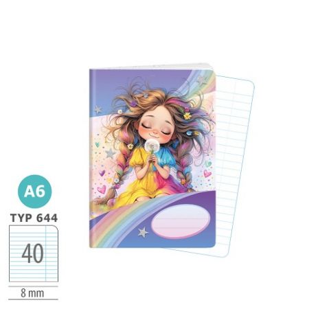 ARGUS Sešit A6 TYP 644 Rainbow Ella 1598042602