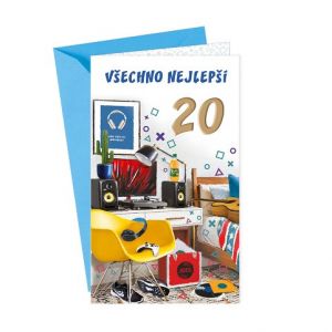 ARGUS Přání k 20.narozeninám s klopou na peníze 15-6591c20