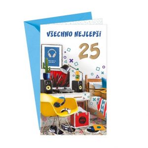 ARGUS Přání k 25.narozeninám s klopou na peníze 15-6591c25