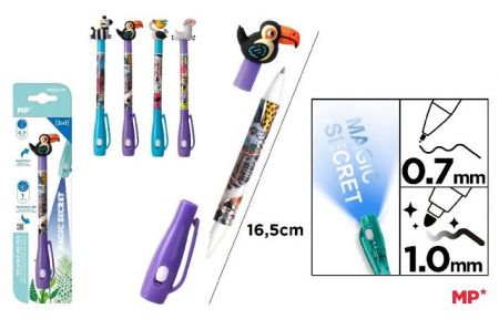 Propiska Secret Pen 2 in 1 na blistru se zvířátky
