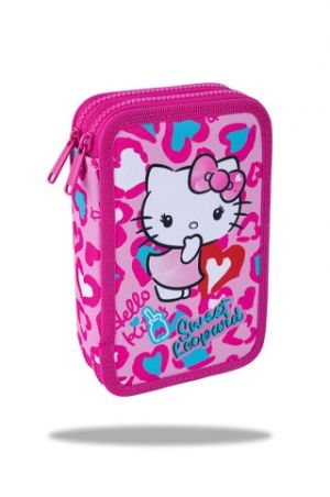 Penál 2 zipy Jumper Hello Kitty Pink 2 - vybavený