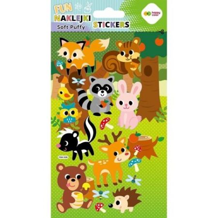 Samolepky 3D SOFT PUFFY FUN 11 x 20,5 cm - Lesní zvířátka