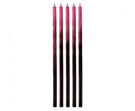 Dortové svíčky 6 ks Spirálky OMBRE červeno-černé