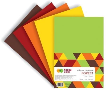 Dekorační pěna A4 FOREST 5 barev