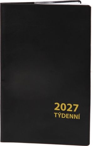 Diář týdenní - černý 2027, 9cm x 15cm, DT216