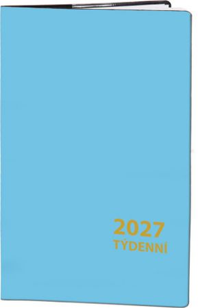 Diář týdenní - modrý 2027, 9cm x 15cm, DT218