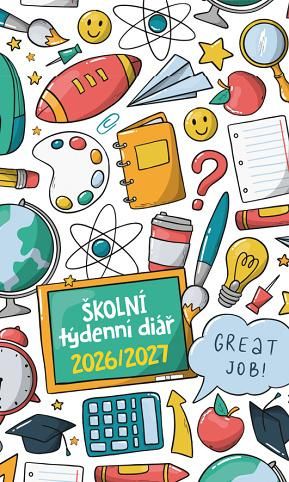 Diář školní týdenní potisk 2026/2027, 9cm x 15cm, SDT21