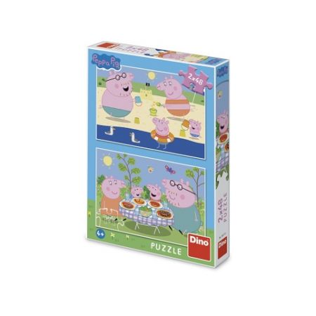 DINO Puzzle Peppa Pig: Na dovolené 2x48 dílků