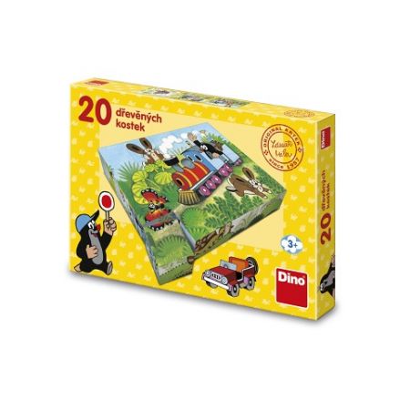 DINO Dřevěné kostky Krtek a doprava – 20 kostek